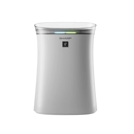 Sharp Air Purifier for Homes & Offices | Dual Purification - ACTIVE (Plasmacluster Technology) & PASSIVE FILTERS (True HEPA H14+Carbon+Pre-Filter) | Model:FP-F40E-W | White