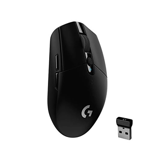 Logitech G304 Lightspeed Wireless Gaming Mouse, Hero Sensor, 12,000 DPI, Lightweight, 6 Programmable Buttons, 250h Battery Life, On-Board Memory, Compatible with PC/Mac - Black