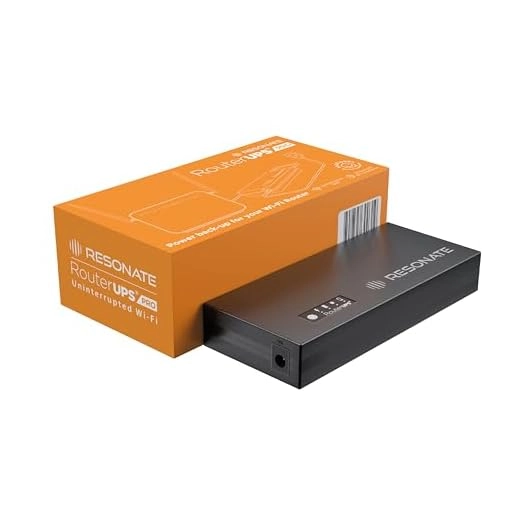 RESONATE RouterUPS Pro CRU12V3A – Up to 6 Hours Power Backup for Advanced Wi-Fi, FTTH, ONT Routers - Un-Interrupted Internet as You Work, Shop, Learn from Home. Mini UPS for Router