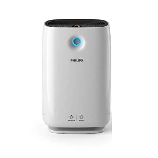 Philips High Efficiency Air Purifier AC2887, with Vitashield Intelligent Purification, removes 99.97% airborne pollutants with numerical PM2.5 display, ideal for master bedroom