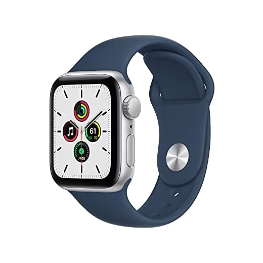 Apple Watch SE (GPS, 40mm) - Silver Aluminium Case with Abyss Blue Sport Band - Regular