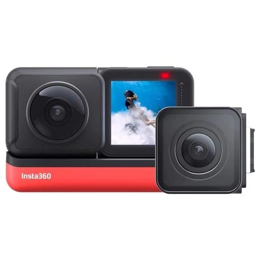 Insta360 ONE R Twin Edition 5.7K Panoramic Sports Action Camera 4K 60fps Wide Angle Flow State Anti-Shake IPX8 Waterproof (Twin Edition (360 & 4K))