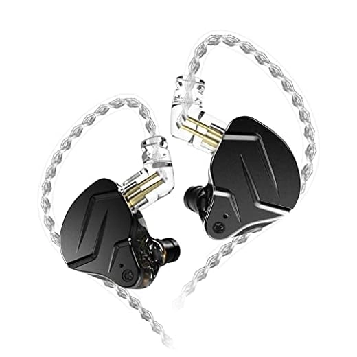 KZ ZSN Pro X Wired in-Ear Monitor, 10mm Dynamic Driver and Balanced Armature Driver IEM Earphone with 4-Core Silver-Plated Cable for Superior Sound (No Mic, Black)