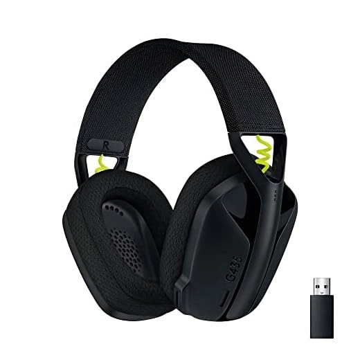 Logitech G435 Lightspeed and Bluetooth Wireless Gaming Headset - Lightweight Over-Ear Headphones, Built-in mics, 18h Battery, Compatible with Dolby Atmos, PC, PS4, PS5, Mobile - Black