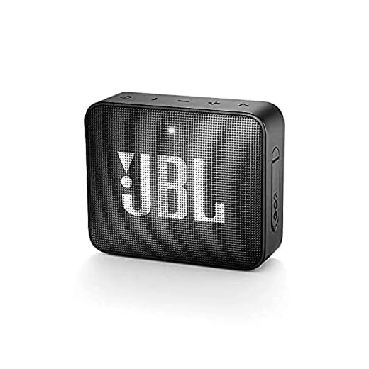 JBL Go 2, Wireless Portable Bluetooth Speaker with Mic, JBL Signature Sound, Vibrant Color Options with IPX7 Waterproof & AUX (Black)