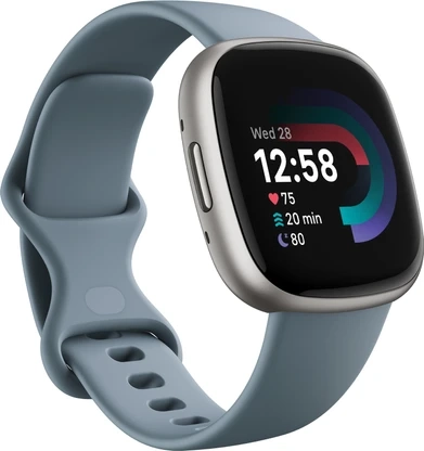 FITBIT Versa 4 Fitness Watch 6-Month Membership Smartwatch (Blue Strap, S,L)