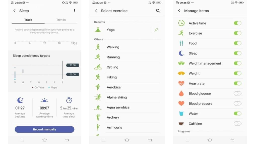 samsung health app sleep tracking