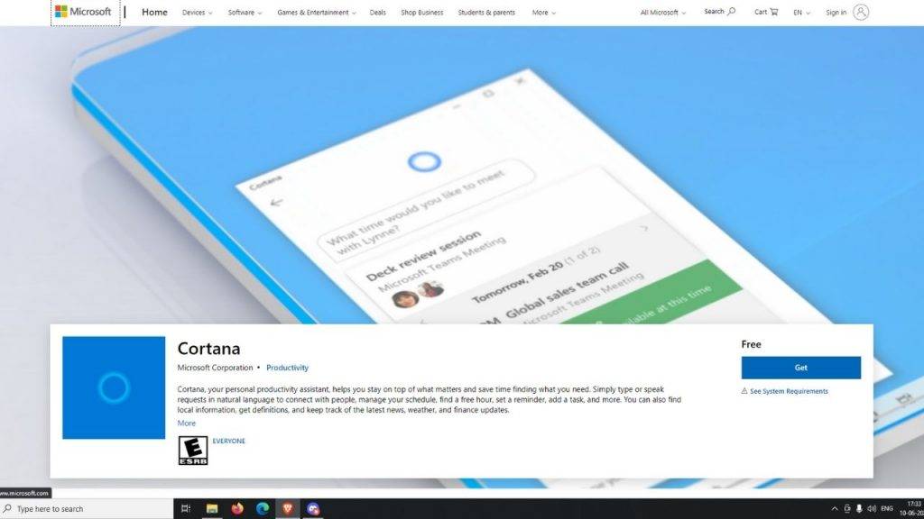 reinstall Cortana on Windows 10