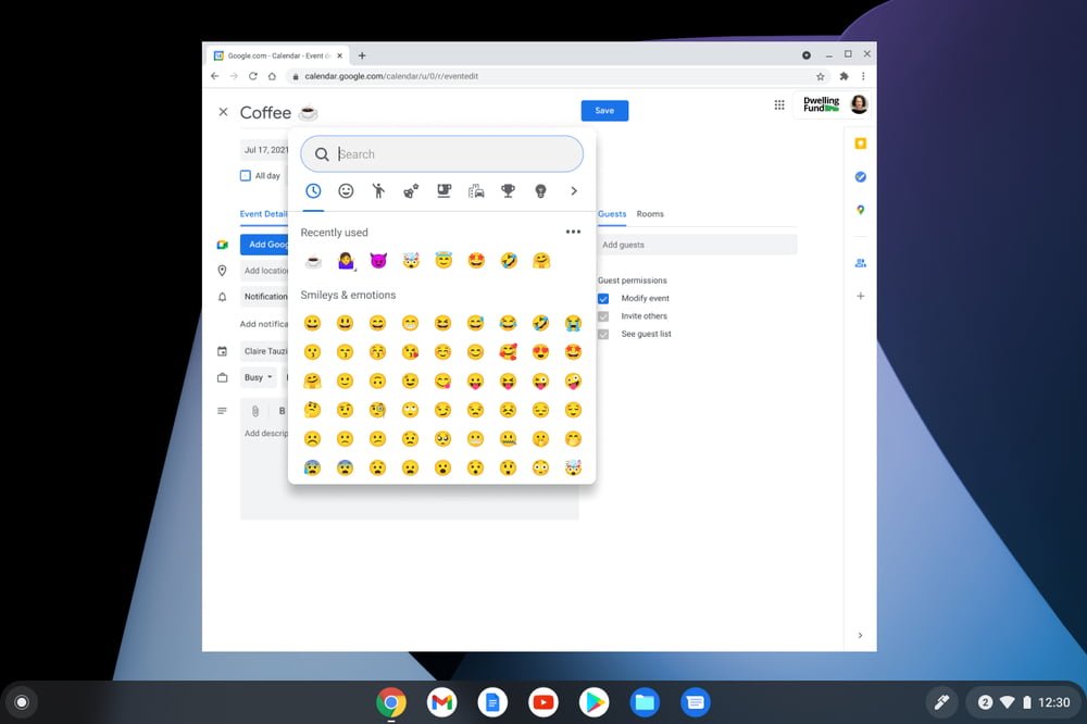 Chrome OS Update emoji add
