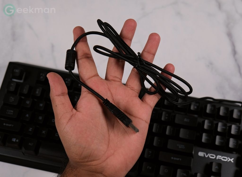 EvoFox Warhammer Gaming Keyboard Review | Value For Money. 6 Amkette EvoFox Warhammer cable