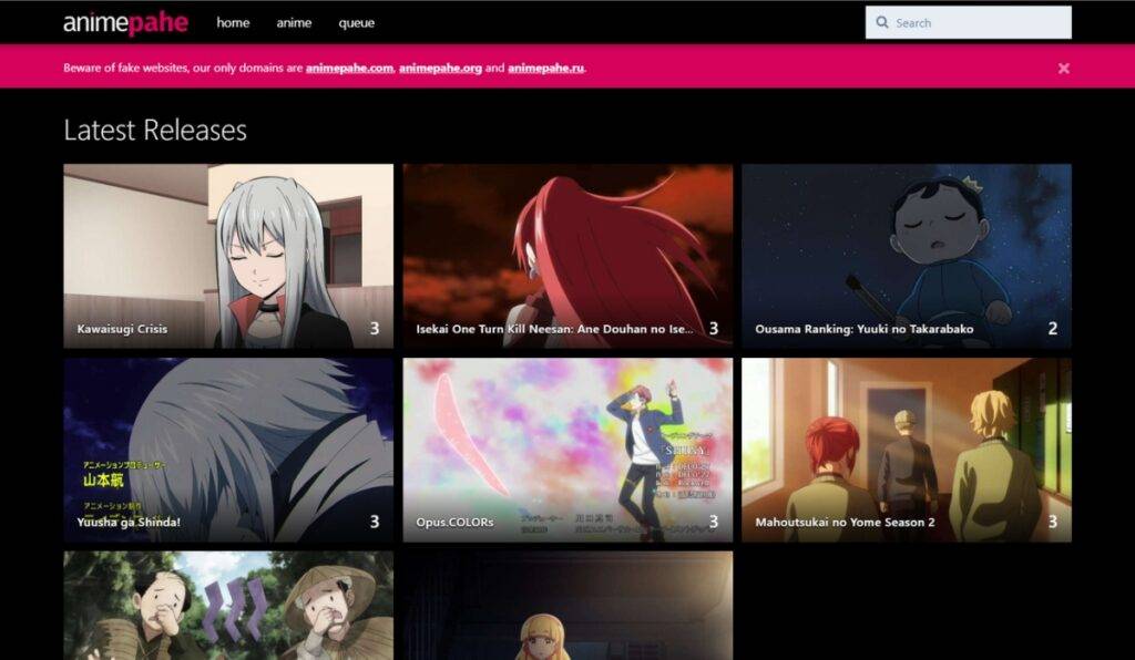 Animepahe website