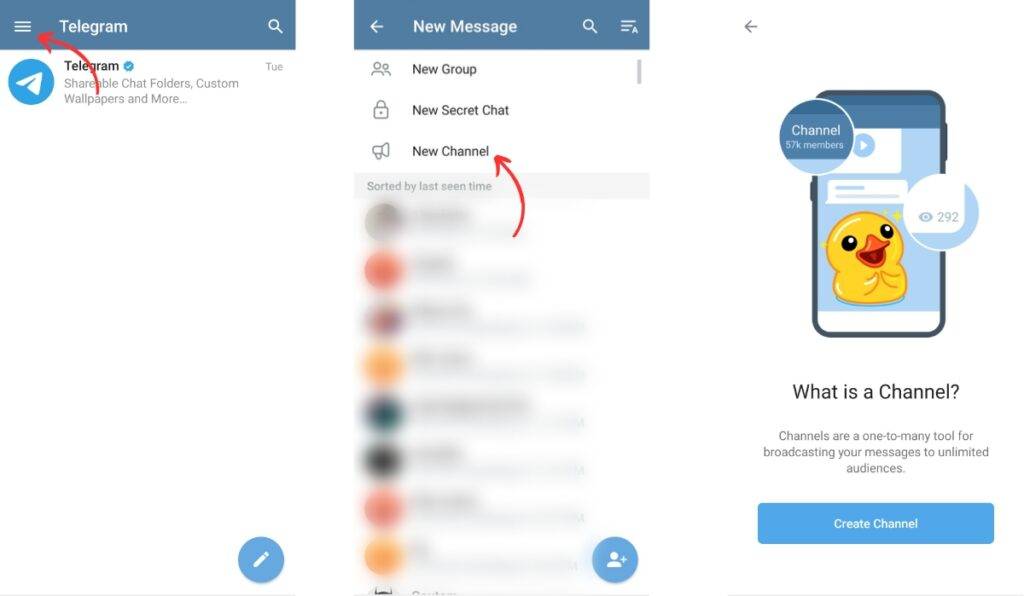 How to create a Telegram channel on Android 1