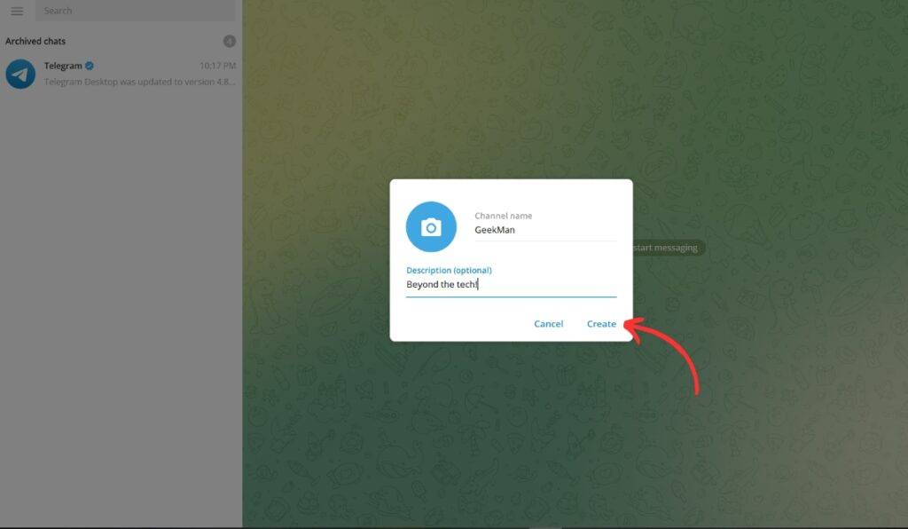 How to create a telegram channel on desktop 2