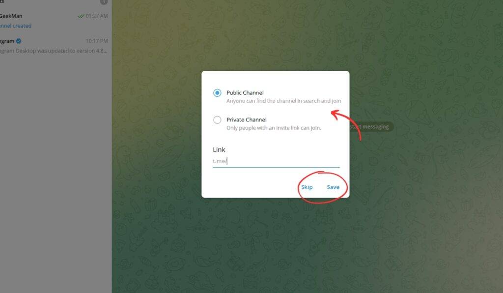How to create a telegram channel on desktop 3