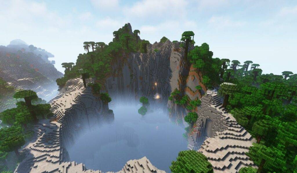 20 Best Minecraft Seeds for Players to Explore In 2023 18 Massive Lake Crater