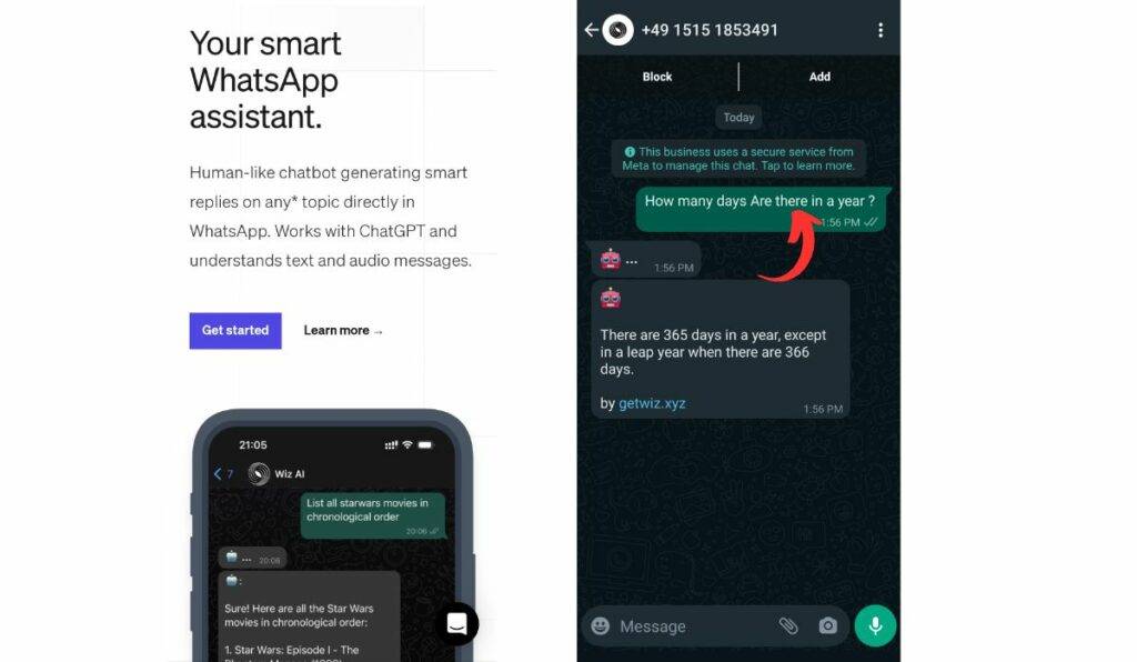 How to Use ChatGPT on WhatsApp (2023) 4 Wiz.ai whatsapp chatgpt