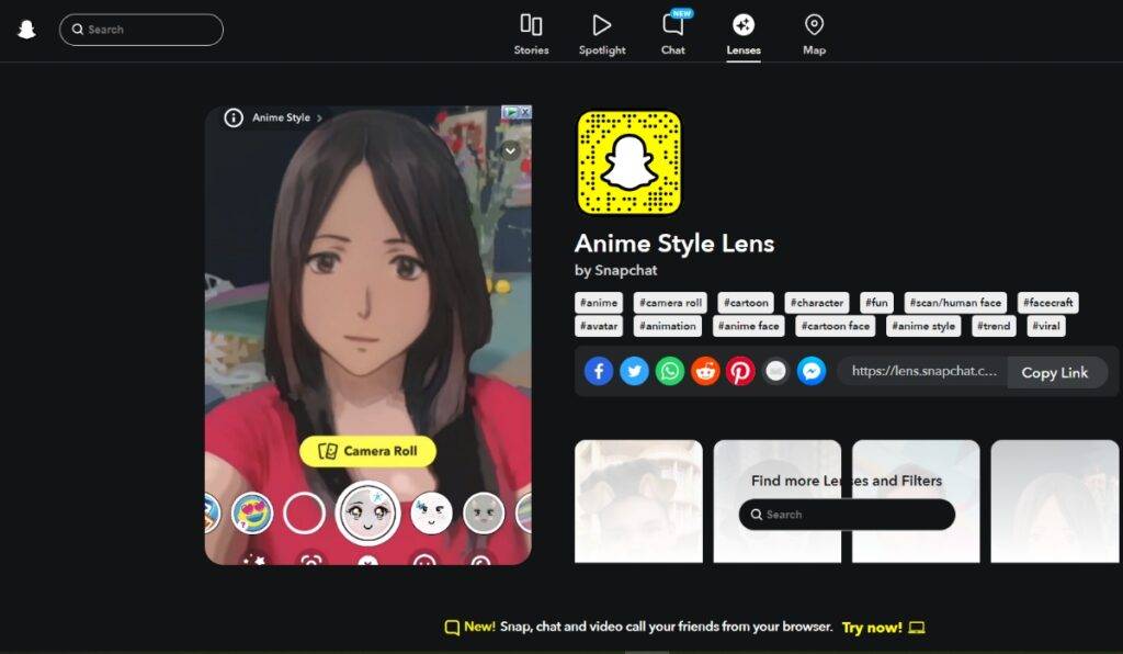 Anime Style Snapchat Lens