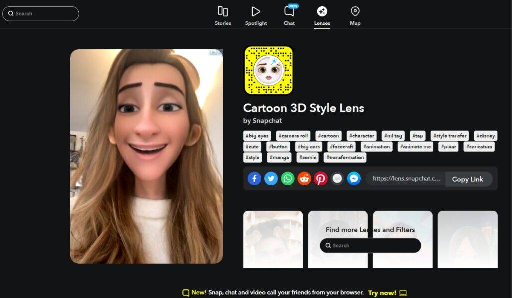 Cartoon 3D Style Snapchat Lens
