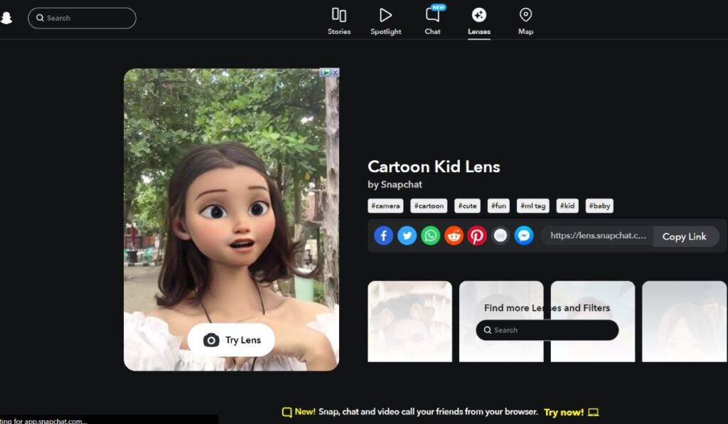 Cartoon Kid Snapchat Lens